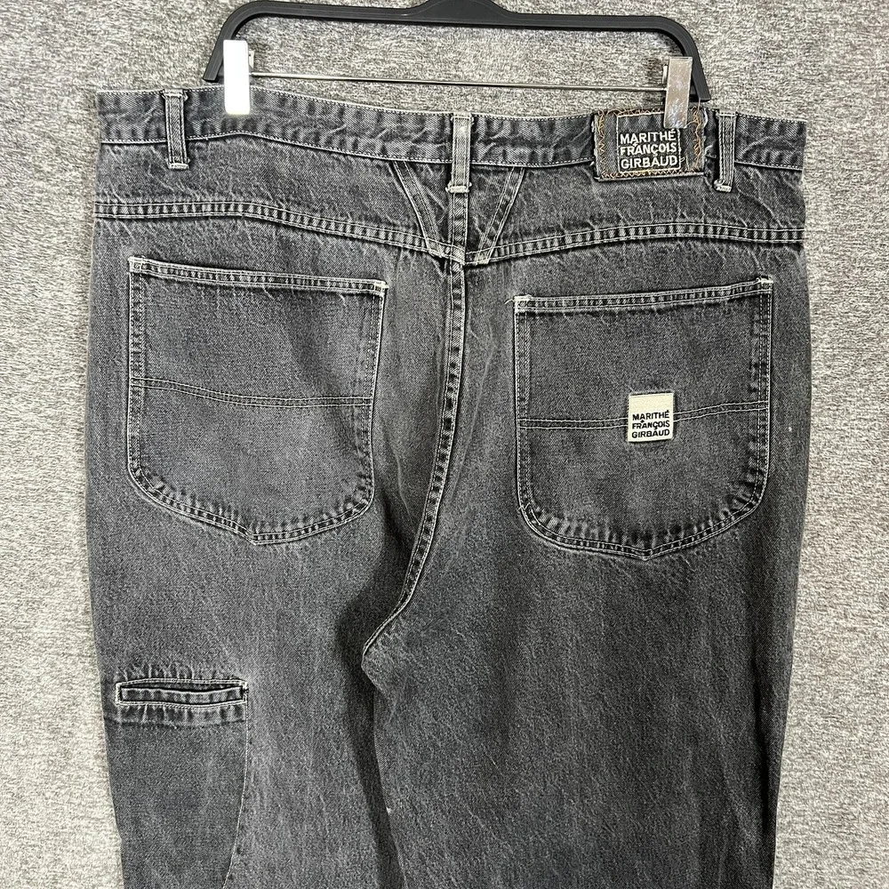 Vintage Marithe‎ Francois Girbaud Jeans Mens 40x31 Gray Baggy Wide Leg Carpenter